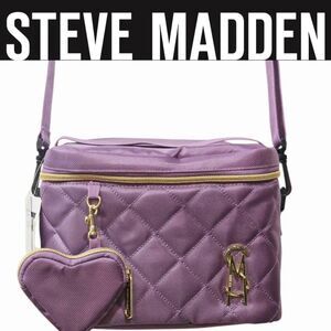 Steve Madden Quilted Insulated Lunch Tote Bag w/ Heart Pouch- Lavender